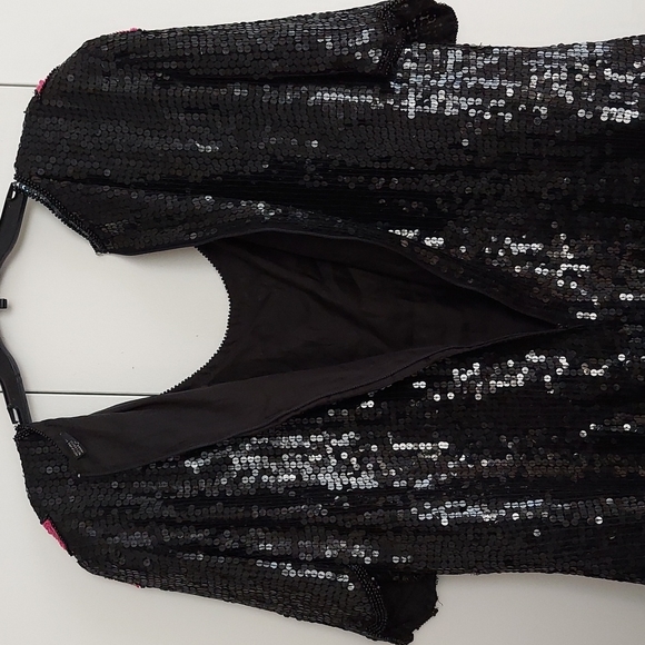 Vintage Jakelin Designs Floral Sequins & Beaded Top Size 3X Black - Picture 9 of 16